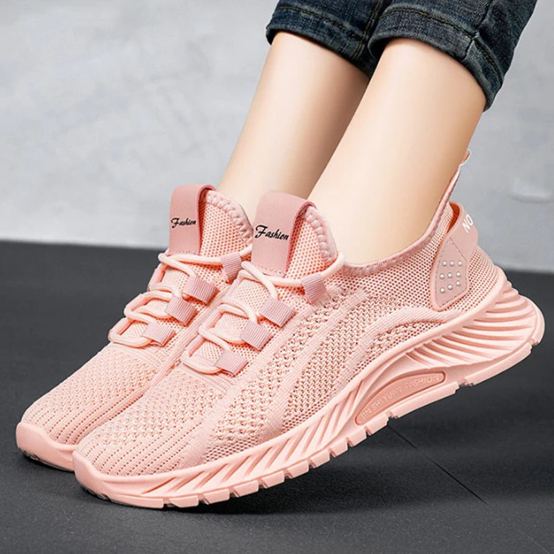 Women's Sneakers - Low-Top Women Flat Sneakers - Lace-Up Spring-Autumn Shoes