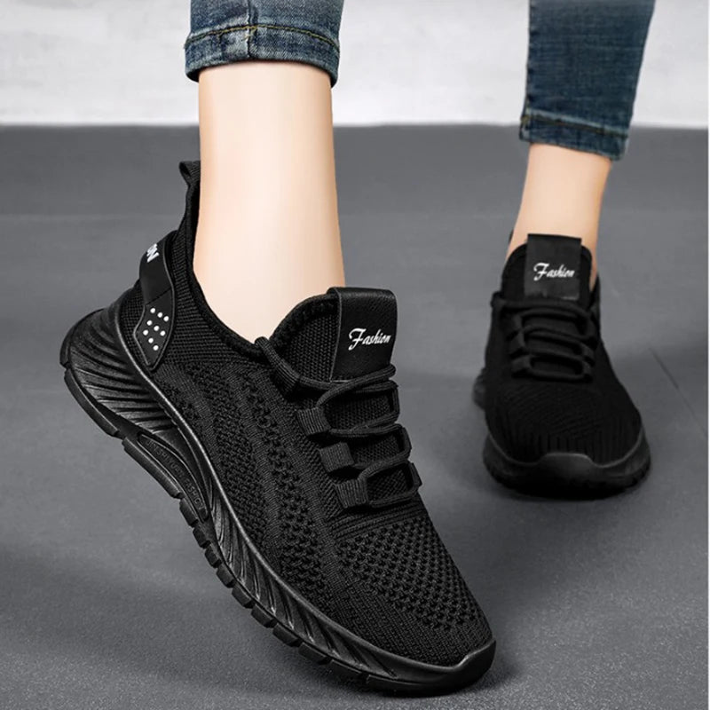Women's Sneakers - Low-Top Women Flat Sneakers - Lace-Up Spring-Autumn Shoes