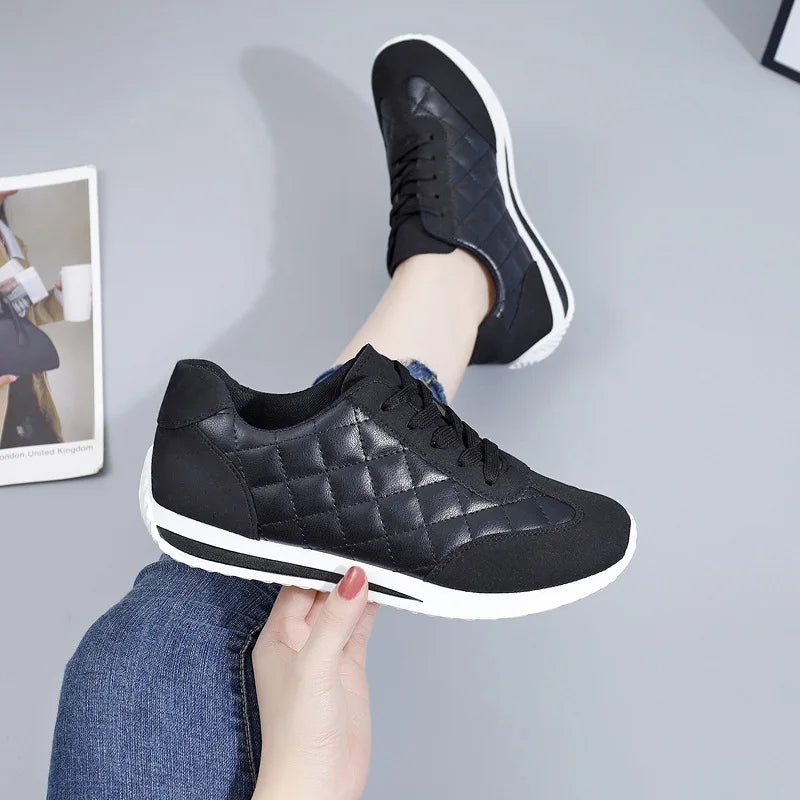 Women's Sneakers - Low-Top Women Sneakers - Lace-Up Spring-Autumn Shoes