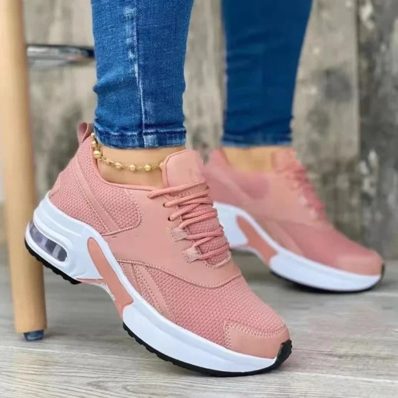 Women's Sneakers - Low-Top Women Sneakers - Lace-Up Spring-Autumn Shoes