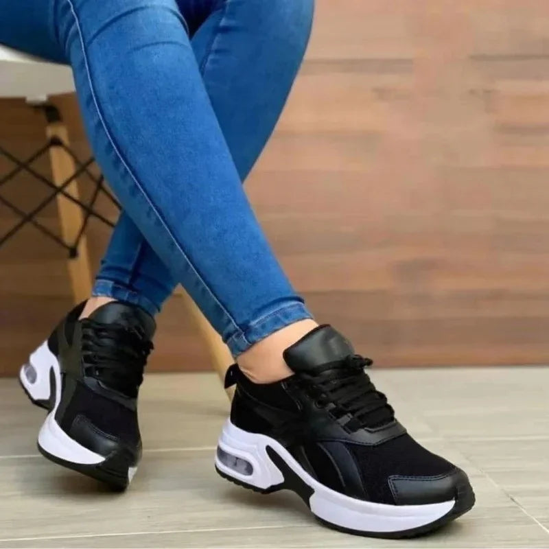 Women's Sneakers - Low-Top Women Sneakers - Lace-Up Spring-Autumn Shoes
