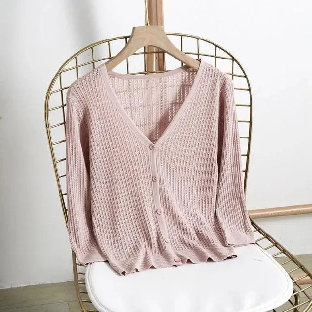 Women’s Summer V-Neck Cardigan Sweater