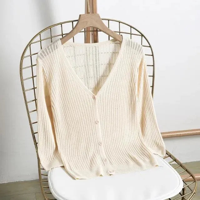 Women’s Summer V-Neck Cardigan Sweater
