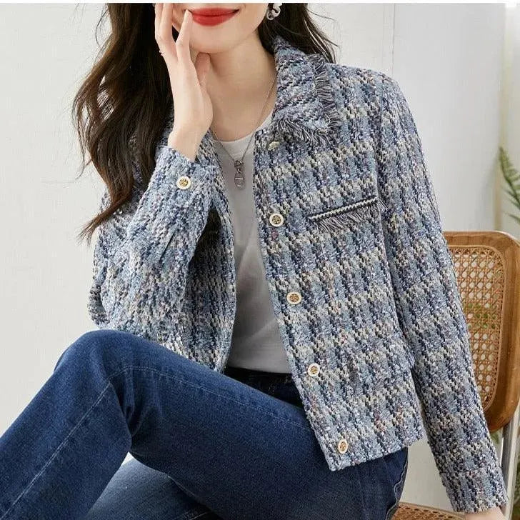 Women’s Textured Tweed Jacket Statement Style fashion image