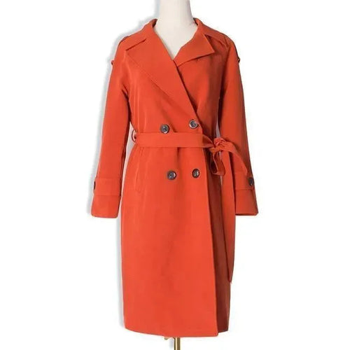 Women's Work Trench Coat Slim Fit Office Style