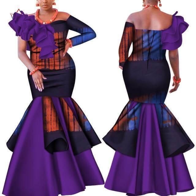 African Dress, Purple African Party Dress - African Dress - LeStyleParfait