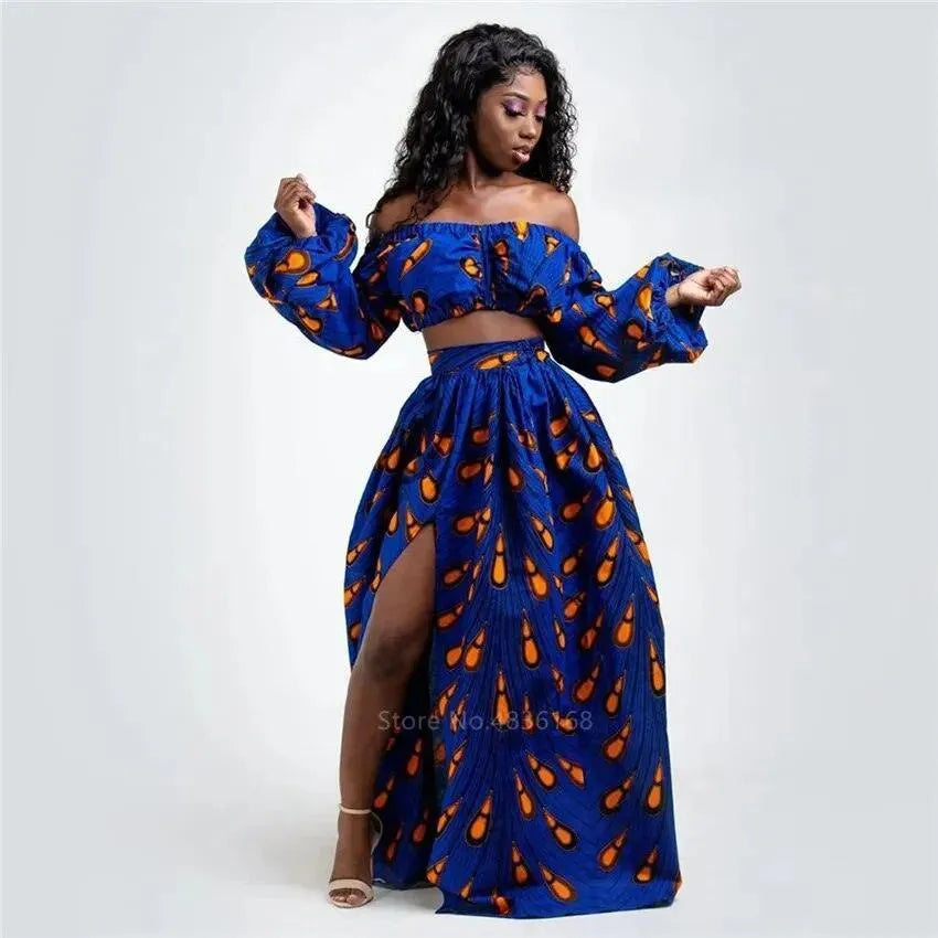 African Print Maxi Skirt-Women's Skirt-LeStyleParfait