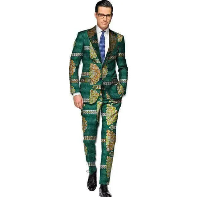 African Print Two Piece Suit - African Suit - LeStyleParfait