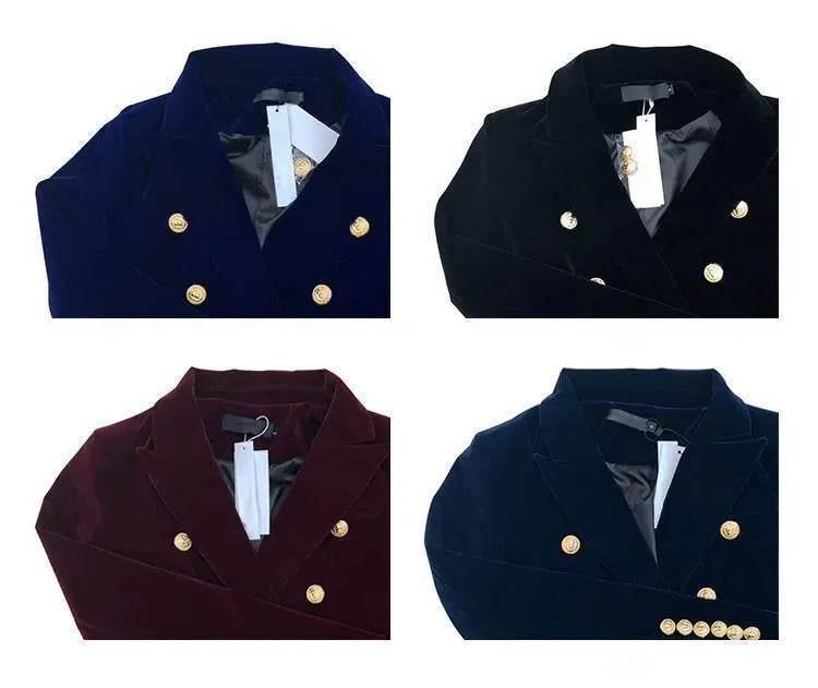 Aristocratic Velvet Blazer Women - Casual - Plain-Solid - Blazer - LeStyleParfait