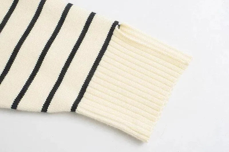Asymmetry Striped Pullover Sweaters - Pullover Sweater - LeStyleParfait