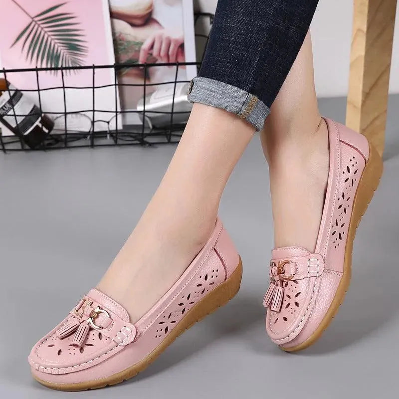 Ballerina Leather Flat Shoes - Loafer Shoes - LeStyleParfait