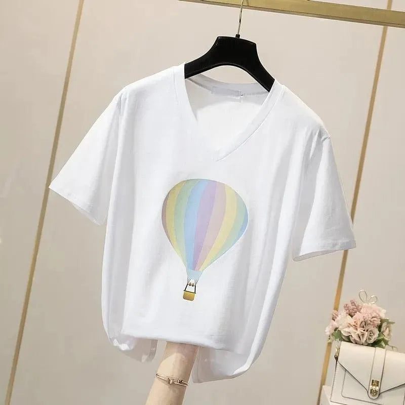 Balloon-Print T-Shirts For Women - T-Shirts - LeStyleParfait