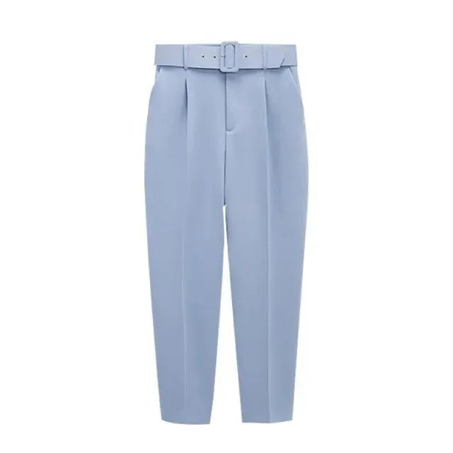 Belted High-Waisted Pants - Women Pants - LeStyleParfait