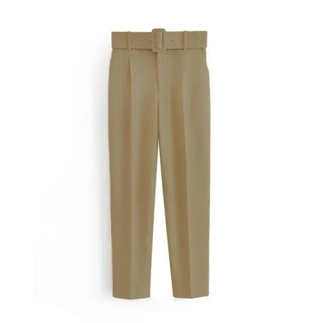 Belted High-Waisted Pants - Women Pants - LeStyleParfait