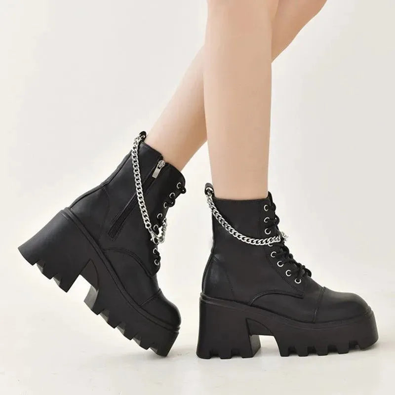 LeStyleParfait Shoes Women's Ankle Boots PU Leather Boots-Boots