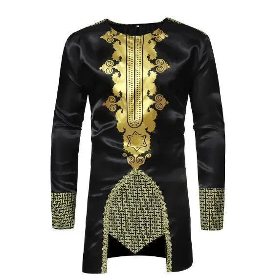 Black Long African Men Shirt - African Shirt - LeStyleParfait