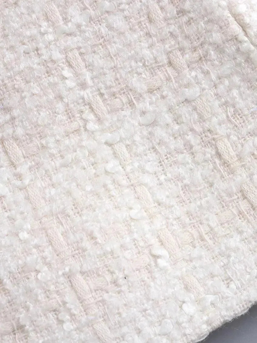 Blended Double Breasted Tweed Blazer Women - Tweed Blazer - LeStyleParfait