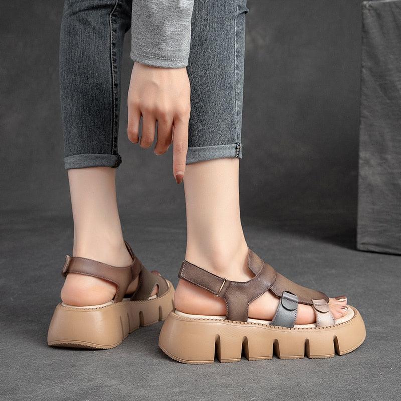 Block Heel Wedge Sandals - Wedge Shoes - LeStyleParfait