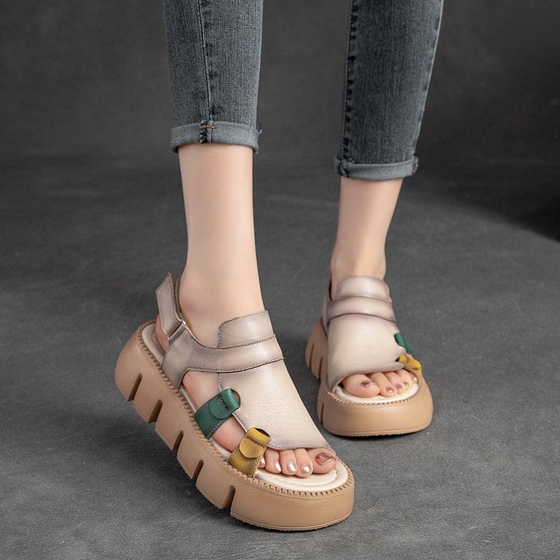 Block Heel Wedge Sandals - Wedge Shoes - LeStyleParfait