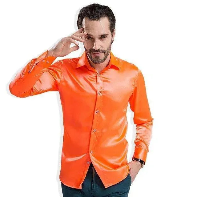 Bolan Satin Silk Shirt For Men - Silk Shirt - LeStyleParfait