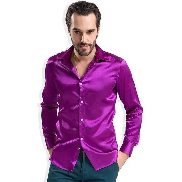 Bolan Satin Silk Shirt For Men - Silk Shirt - LeStyleParfait
