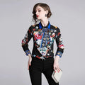 Bow Collar Silk Blouse - Women's Shirt - LeStyleParfait