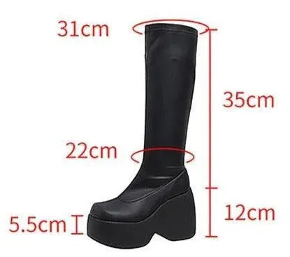 Brown Chunky Platform Boots - Wedge Shoes - LeStyleParfait