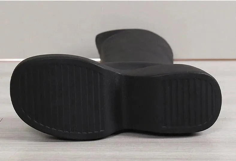 Brown Chunky Platform Boots - Wedge Shoes - LeStyleParfait