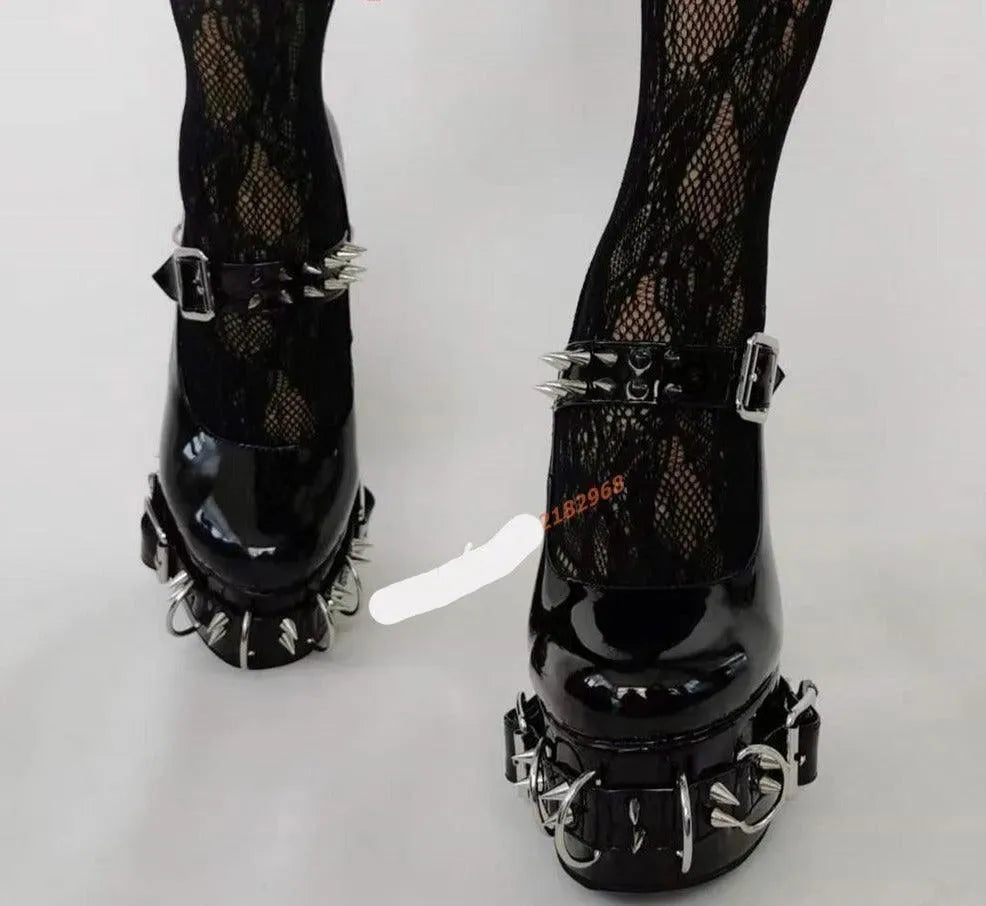 Buckles Platform Pumps Shoes-Pumps Shoes-LeStyleParfait