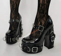 Buckles Platform Pumps Shoes-Pumps Shoes-LeStyleParfait