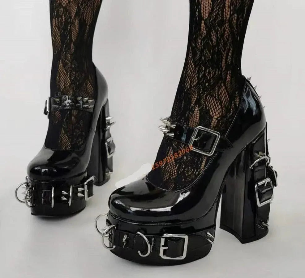 Buckles Platform Pumps Shoes-Pumps Shoes-LeStyleParfait