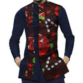 Burgundy Cotton Dashiki Men's Shirt-Men Shirts-LeStyleParfait