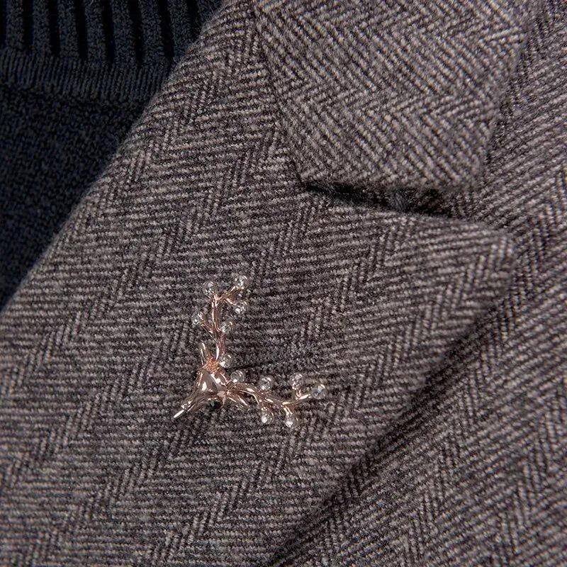 Business Mode Slim Fit 3 Piece Men Suit - Tweed Suit - LeStyleParfait