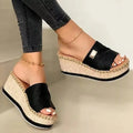 Casual Badge Wedge Sandals - Wedge Shoes - LeStyleParfait