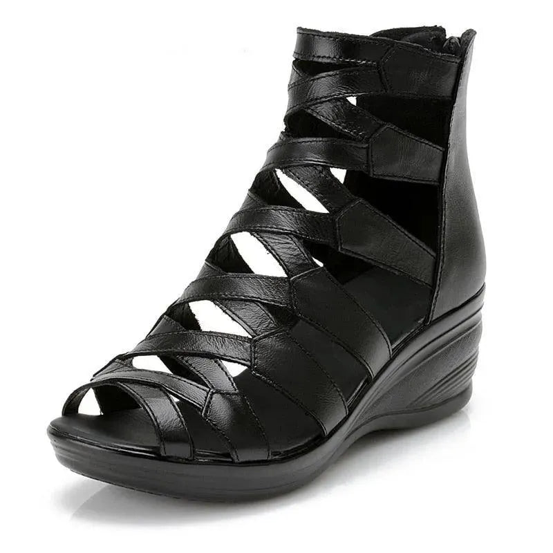 Casual Cross Wedge Sandals - Wedge Shoes - LeStyleParfait