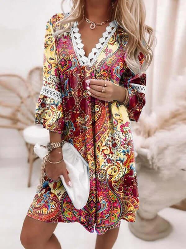 Casual Lace-Stitch Mini Dress - Mini Dress - LeStyleParfait