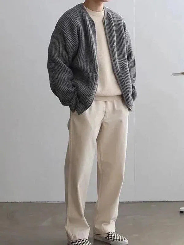 Casual Lazy Style Men Cardigan Sweater - Cardigan Sweater - LeStyleParfait
