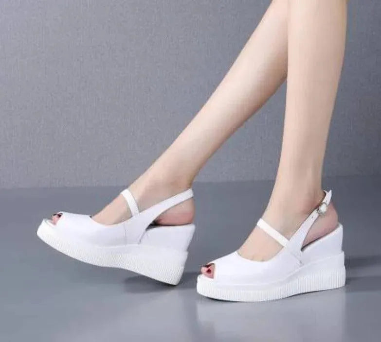 Casual Open Wedge Sandals - Wedge Shoes - LeStyleParfait