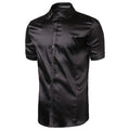 Casual Short Sleeve Silk Shirt For Men - Short Sleeve Shirt - LeStyleParfait