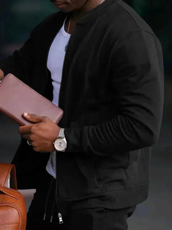 Men's Clothing Set Casual Zipper Plain-Solid Outfit Set - LeStyleParfait