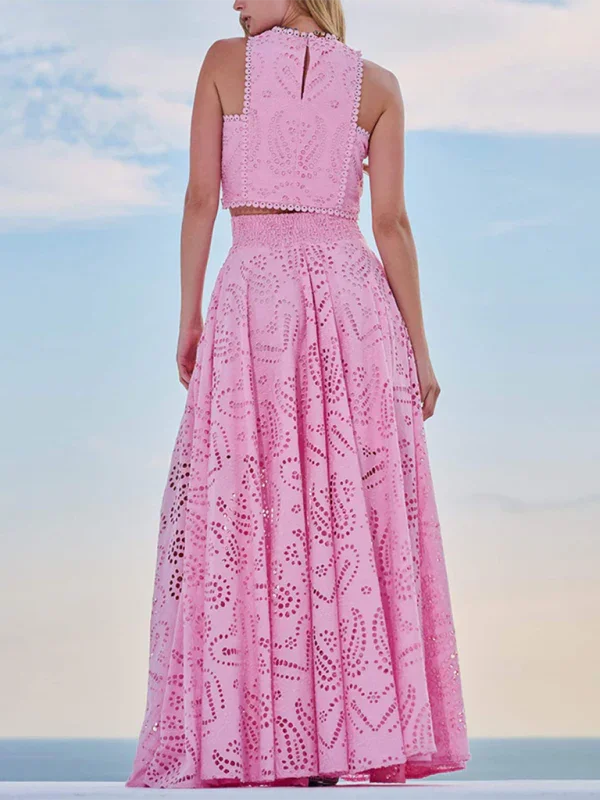 Casual Textured Sleeveless Maxi Dress