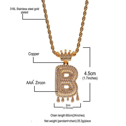 Chain Necklace - Letter "A" Pendant - Pendant Necklace - LeStyleParfait