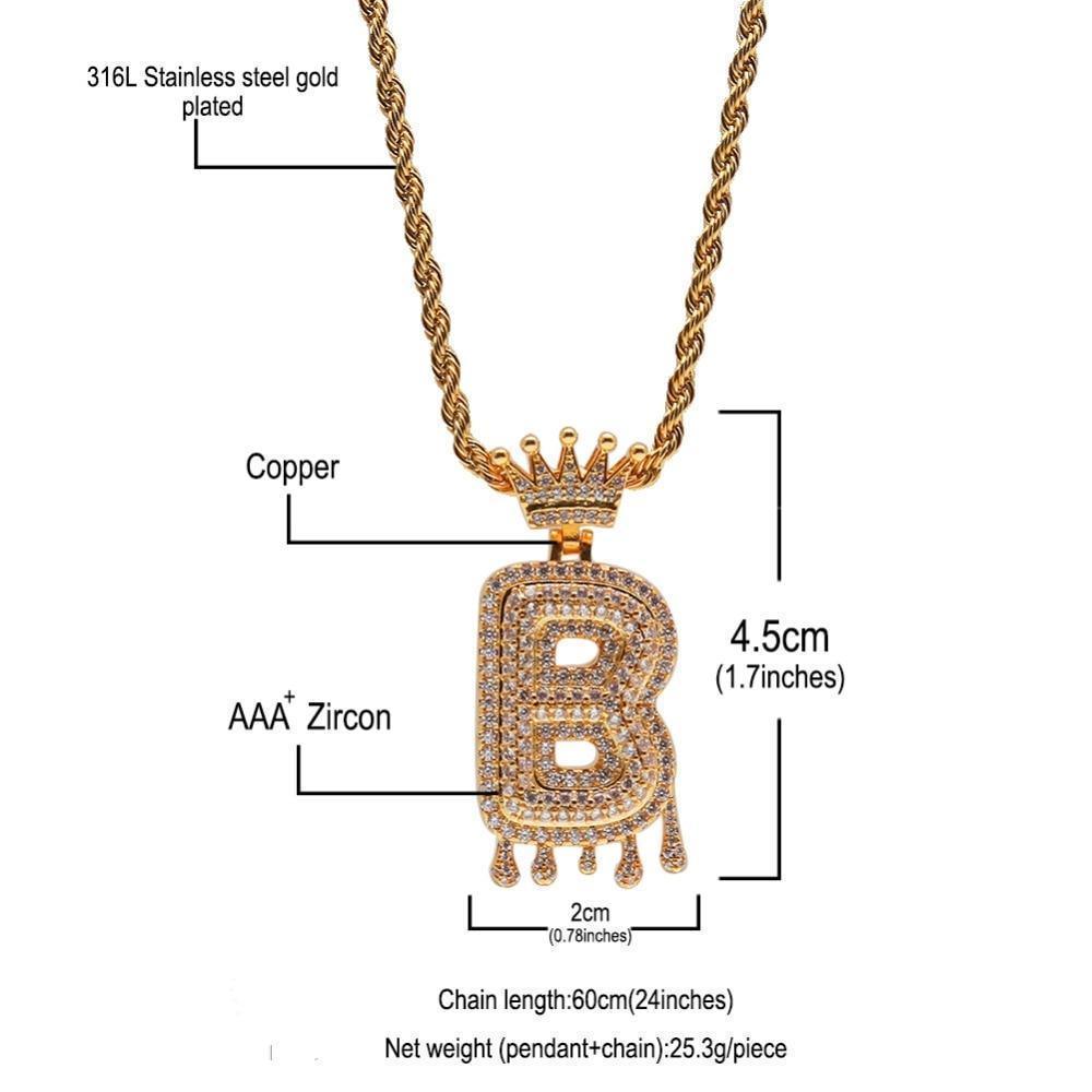Chain Necklace - Letter "K" Pendant - Pendant Necklace - LeStyleParfait