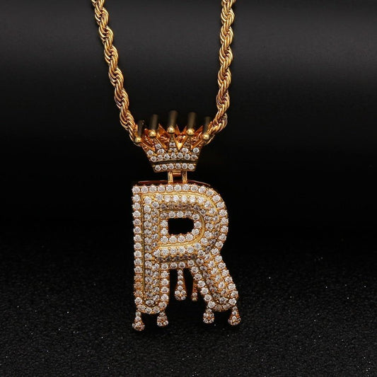 Chain Necklace - Letter "R" Pendant - Pendant Necklace - LeStyleParfait