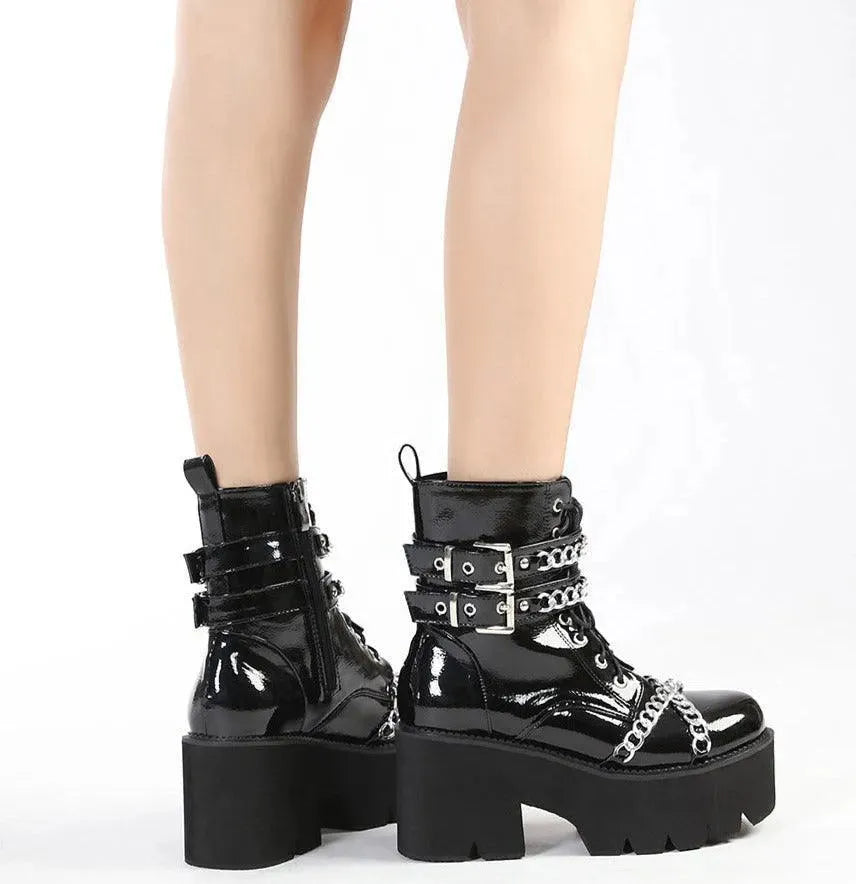 LeStyleParfait Shoes Women's Ankle Boots PU Leather Boots-Boots