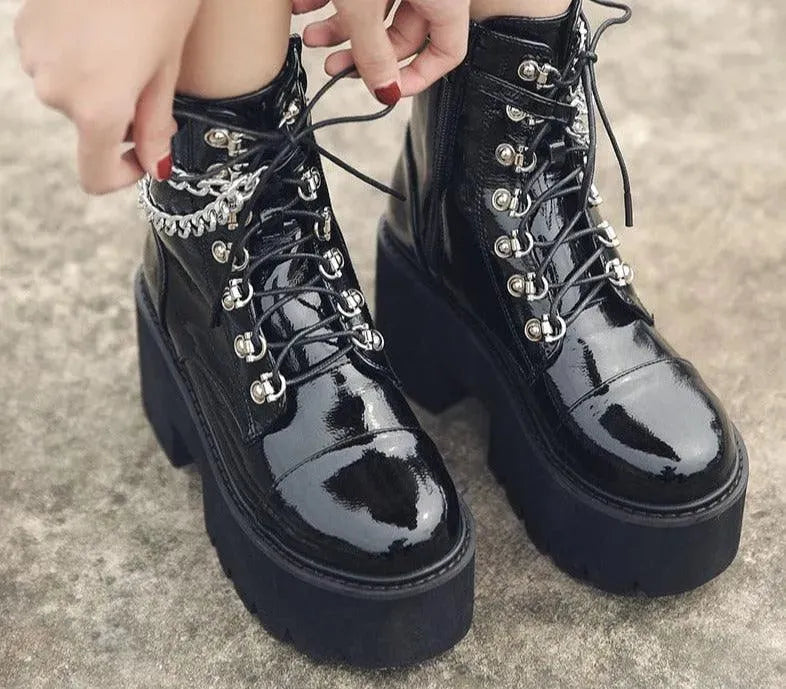 LeStyleParfait Shoes Women's Ankle Boots PU Leather Boots-Boots