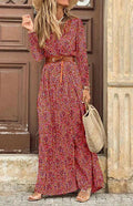 A-line,A-line dress,abstract,belt,belt closure,chiffon,chiffon dress,flowy,flowy dress,ladies wrinkle resistant,long dress,long sleeve,long sleeves dress,maxi,maxi dress,maxi hemline dress,printed dress,quick drying maxi dress,regular fit dress,straight,summer,summer dress,V-neck,V-neck dress,vacation,vacation dress,wrap closure dress-LeStyleParfait