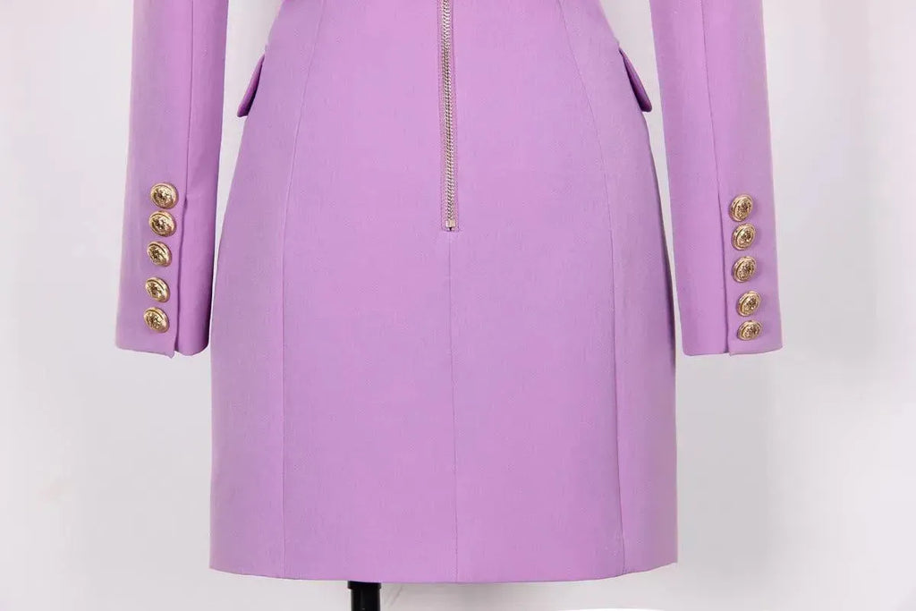 Chic Double-Breasted Blazer Women - Formal-Business - Plain-Solid - Double-Breasted Blazer - LeStyleParfait