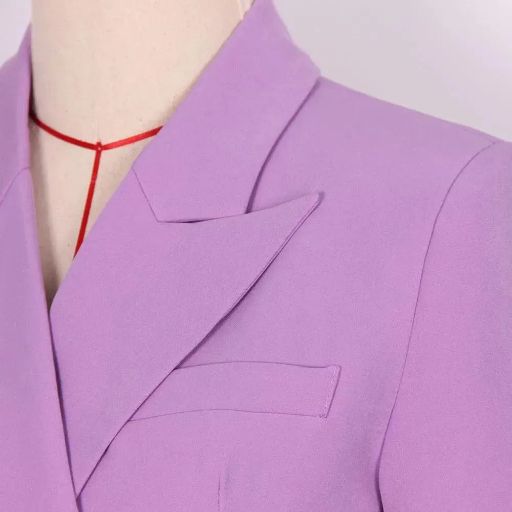 Chic Double-Breasted Blazer Women - Formal-Business - Plain-Solid - Double-Breasted Blazer - LeStyleParfait