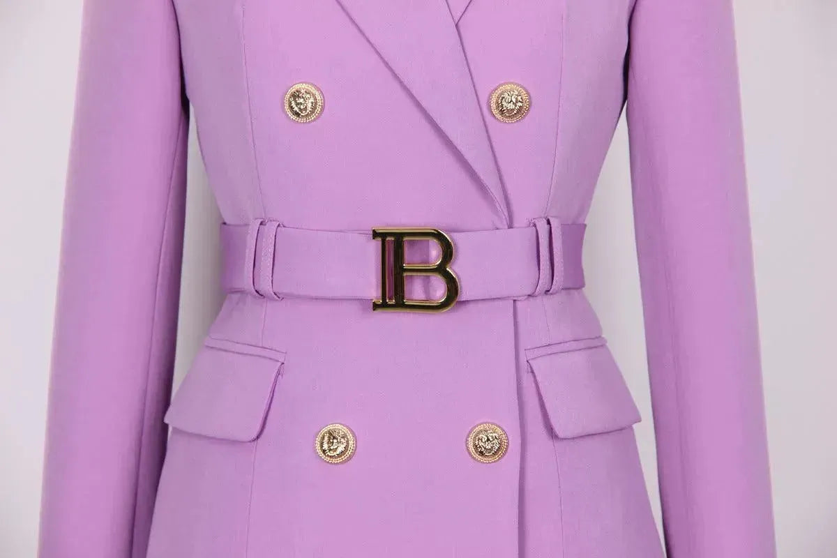 Chic Double-Breasted Blazer Women - Formal-Business - Plain-Solid - Double-Breasted Blazer - LeStyleParfait